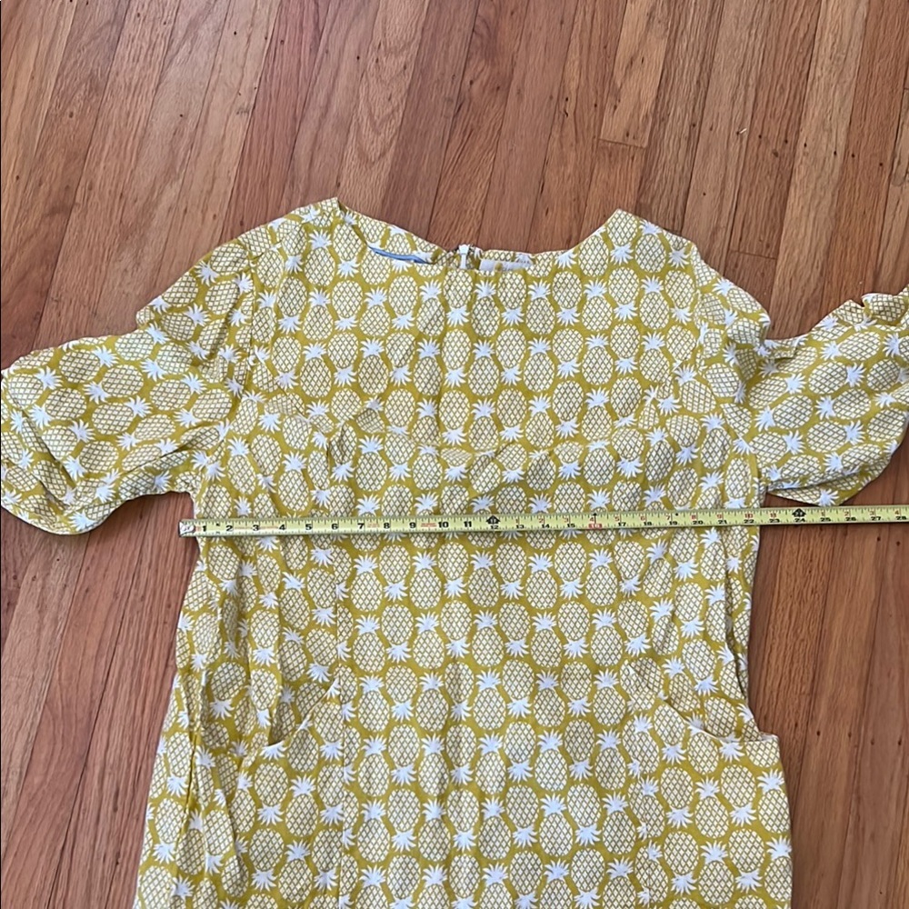 Yellow Patterned Women’s Shift Dress - Picture 6 of 6